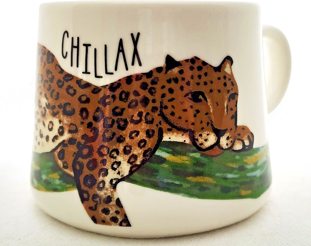 Opal House Porcelain Mug Cheetah-Holds 2 Cups (16 oz)